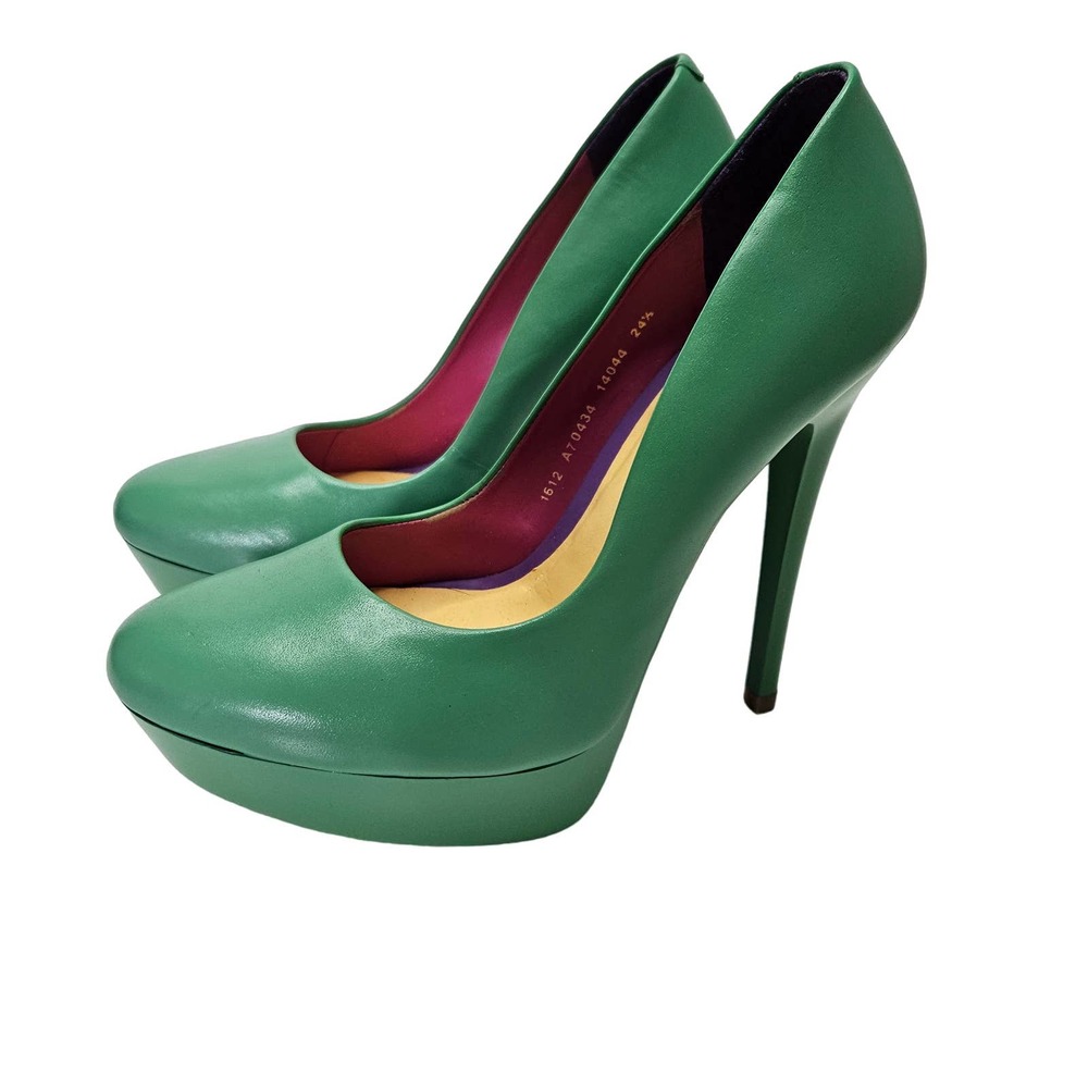 Andrea Platform Pumps 7.5 Green Stiletto Heel